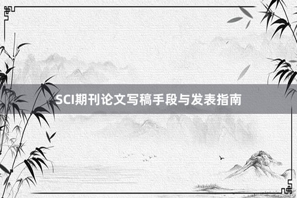 SCI期刊论文写稿手段与发表指南